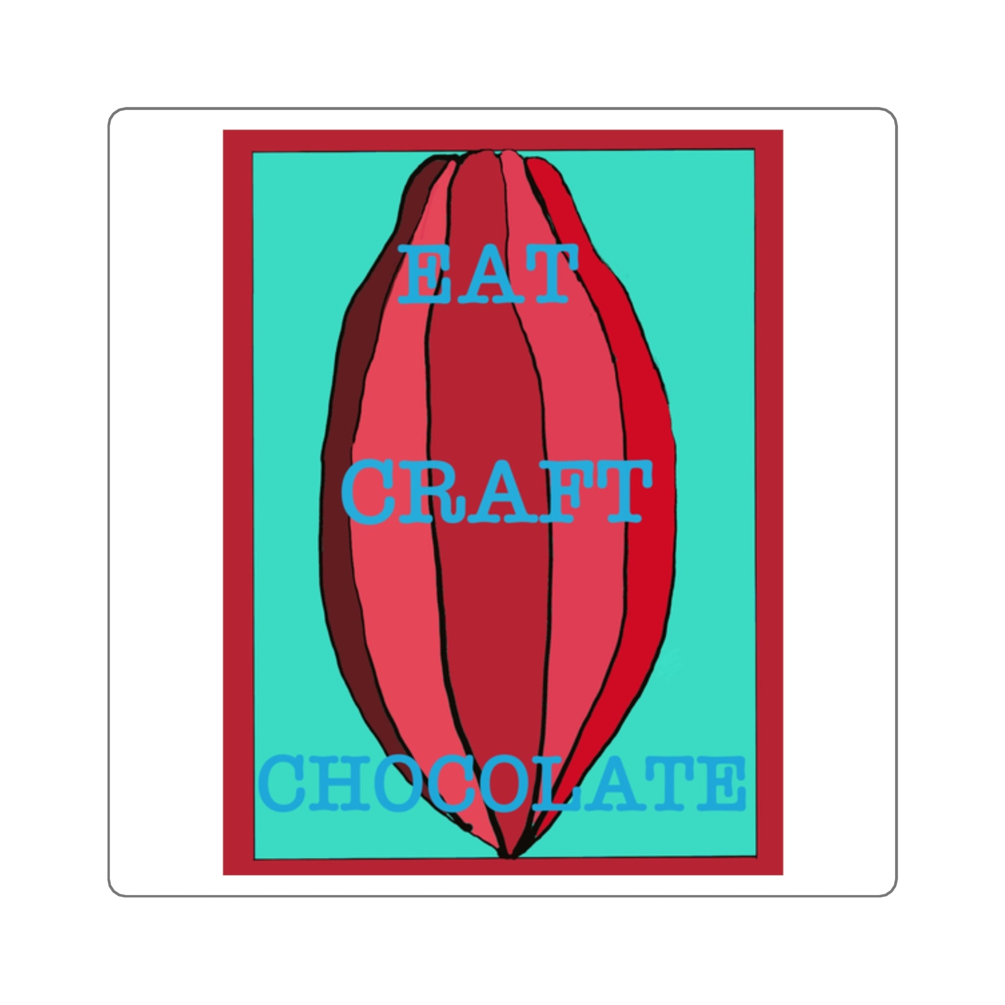 Eat Craft Chocolate Square Stickers